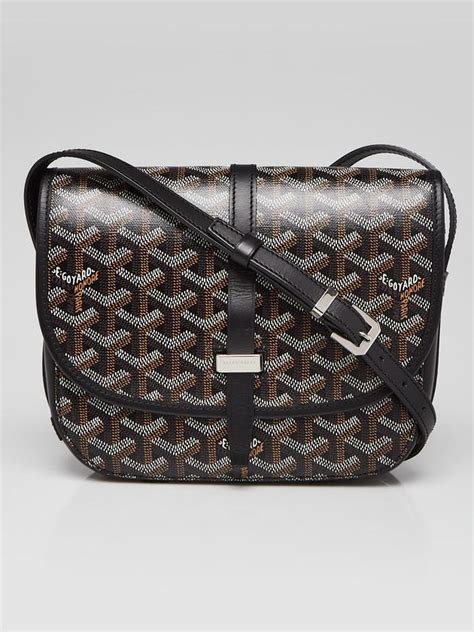 goyard black chevron print coated canvas crossbody bag